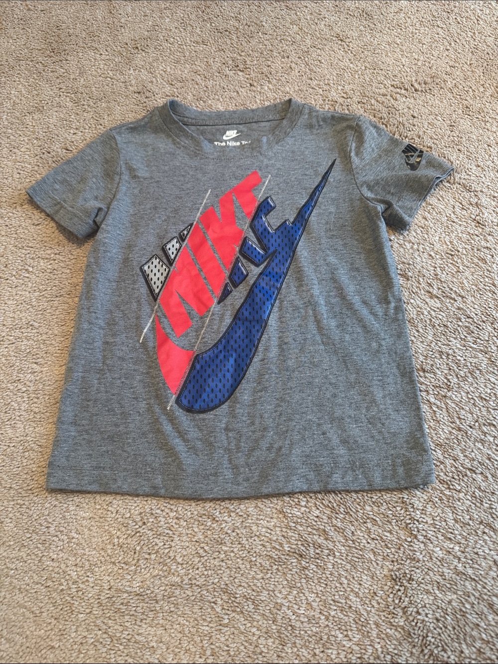 Nike Kids Short Sleeve Logo Tees in Black, Blue, Gray & Yellow - Picture 2 of 7
